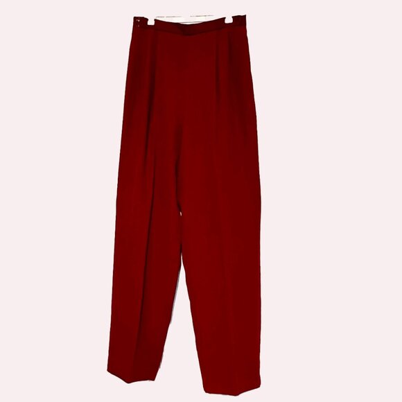 Dressy pantsuit, deep burgundy with sparling bead trim - Picture 6 of 9